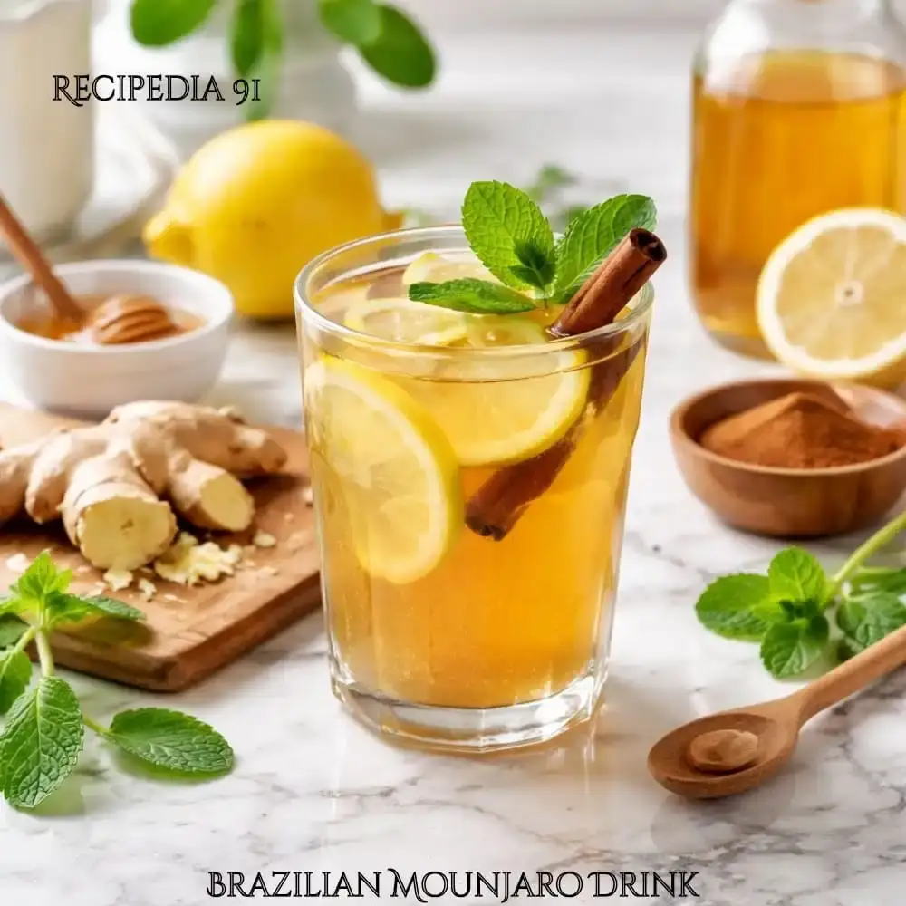 Homemade Brazilian Mounjaro drink on my kitchen table.