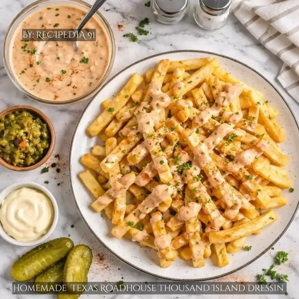 Texas Roadhouse Thousand Island Dressing - A perfectly made dressing on my kitchen table.