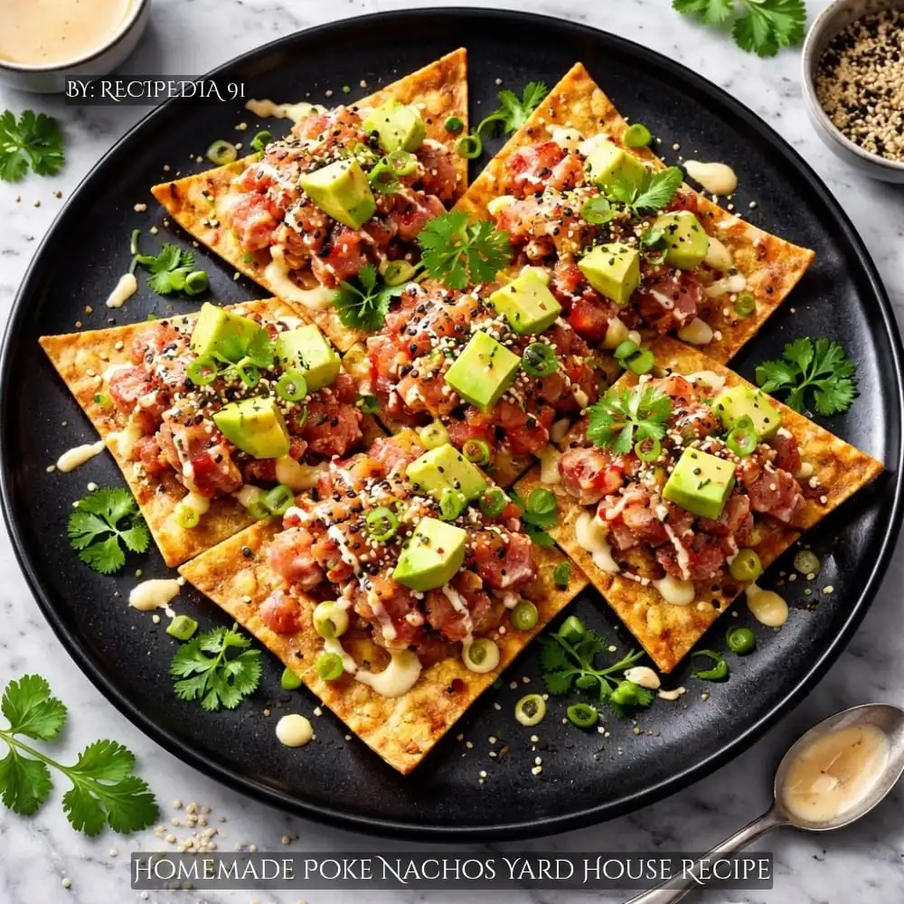 Homemade Poke Nachos Yard House Recipe - A perfectly made dish on my kitchen table.