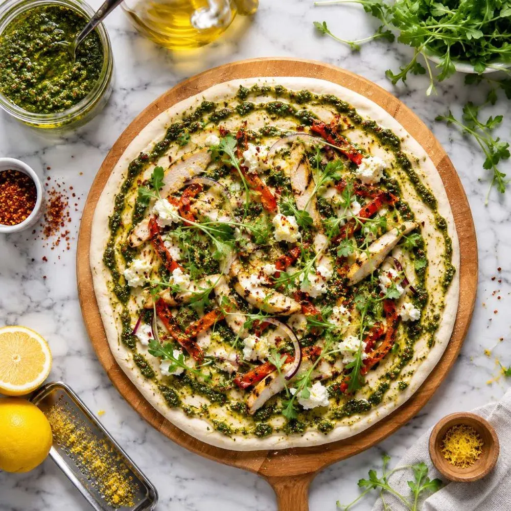 how to make chimichurri pizza sauce