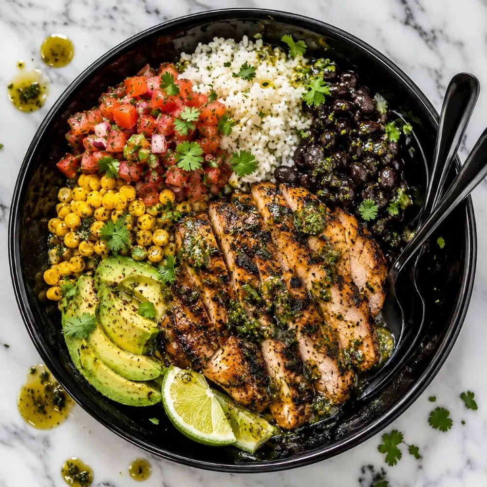 Homemade Yard House Cilantro Lime Chicken - A Overhead image shot.
